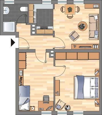 2-Zimmer-Wohnung in Wilhelmshaven Fedderwardergroden