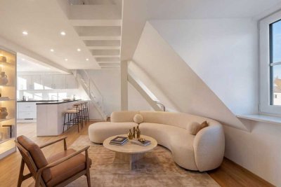 Charmante, lichterfüllte 3,5-Zimmer-Galeriewohnung mit Dachterrasse in Bestlage am Schlosskanal