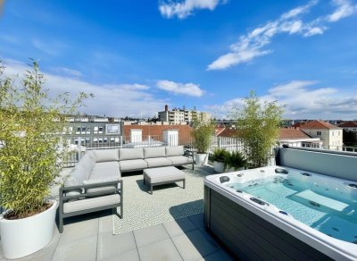PROVISIONSFREI: Luxus-Penthouse mit 360° Dachterrasse &amp; Privatlift – Wienblick + Hanusch-KH Nähe