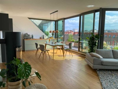 3Bed + 2Bath - South facing penthouse w/ full glass front terrace and rooftop terrace
