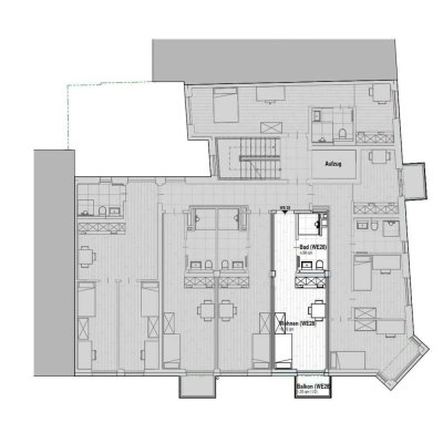WE28 All-inclusive-Miete: exklusiver vollmöblierter Neubau, 1-Zi-Wohnung mit Einbauküche und Balkon