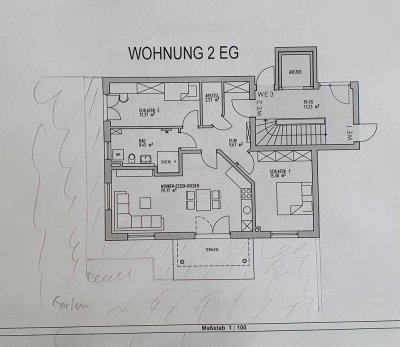 Schöne 3 Zimmer Erdgeschosswohnung mit Garten barrierefrei