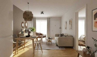 Erstbezug mit Balkon: Exklusive 2-Zimmer-Erdgeschosswohnung mit geh. Innenausstattung