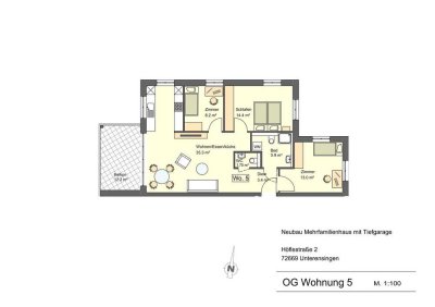4-Zimmer Obergeschoss Neubauwohnung in Unterensingen