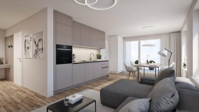 Neubauprojekt direkt am Stadtplatz in Mauthausen - Moderne 2-Zimmer-Genossenschaftswohnung mit Loggia