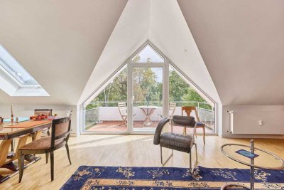 Exklusive 4-Zimmer-DG-Maisonette mit Dachterrasse in zeitloser Architektur