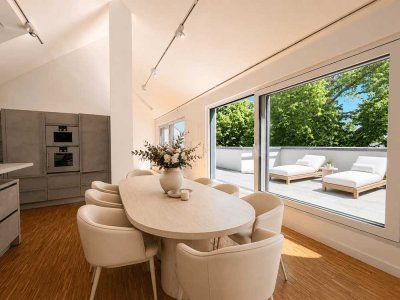 Seltenheit! Luxus verteilt auf 2 Ebenen mit Garten und Garage in Villenlage