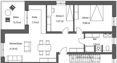 Erstbezug mit Balkon: Geschmackvolle 3-Zimmer-Wohnung in Fulda