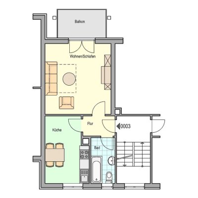 Kuschlige Single Wohnung mit Balkon