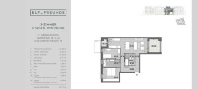 Für 6 Monate unterzuvermieten 2,5-Zimmer Wohnung im 2. OG in Heidelberg-Bahnstadt