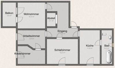 Schöne 3,5 Zimmer Wohnung