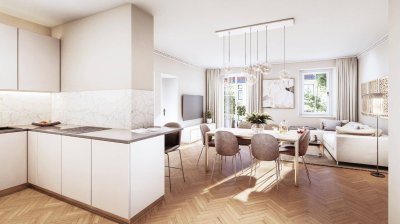 "ELISABETH-VORSTADT - Große 3 Zimmerwohnung mit Aufzug und Balkon in generalsanierter Ceconi-Villa"