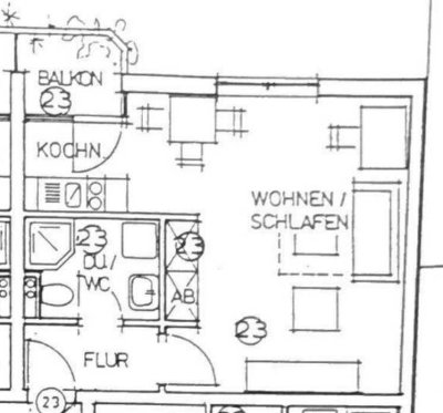 Helle 1-Zimmer Wohnung im 3. OG mit Balkon in Osnabrück-Schölerberg