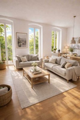Exklusive Privatsphäre: ganze Etage, 3-Zi-Altbauwohnung mit Balkon! Bezugsfrei 01/2027!