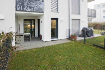 Achtung: Erstbezug! Mitten im Zentrum von Neusäß - Gartenwohnung + Tiefgaragenstellplatz