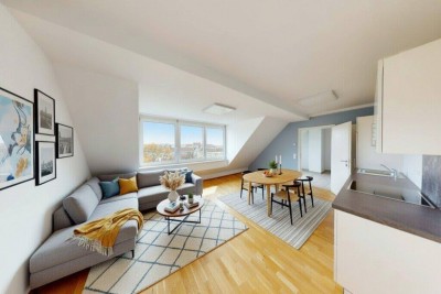 Helle DG-Wohnung mit Terrasse &amp; Garage im gemütlichen Supergrätzl