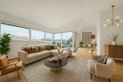 Exklusive Dachgeschoss Maisonette mit 2 Sonnenterrassen &amp; Skylineblick in absoluter Ruhelag – bestens Angebunden zum Stephansplatz