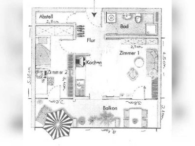 Tauschwohnung: 2-Zimmer -Wohnung in Freiburg (Kaiserstuhlstr.)