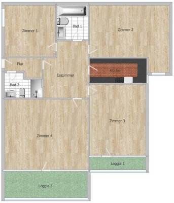 26 qm Zimmer mit 12 qm Balkon in 4er-Frauen-WG in der Oststadt - zentral, uninah, gemütlich