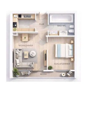 Attraktive 2-Zimmer in Nürnberg mit Balkon und Blick über die Stadt