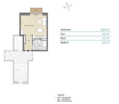 Nachmieter für schicke 1-Zimmer Wohnung im 2. OG mit Balkon in Kiel-Gaarden-Ost