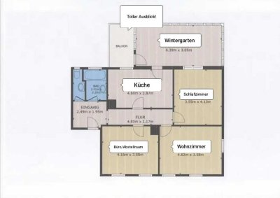 *Charmante* 3-Zimmer-Wohnung, hell, 100 m² mit großem Wintergarten (beheizbar)