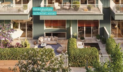 Haus im Haus: Garten-Maisonette in Holz-Hybrid-Ensemble