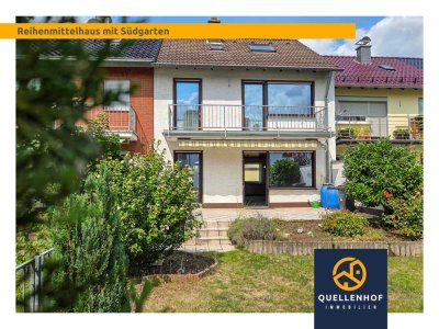 Tolles Reihenmittelhaus auf drei Etagen mit Potenzial: Potenzial im DG, Süd-Garten, Keller, Garage