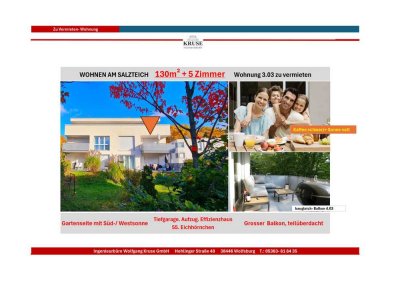WOHNEN AM SALZTEICH     130m² + 5 Zimmer      Wohnung 3.03 zu vermieten