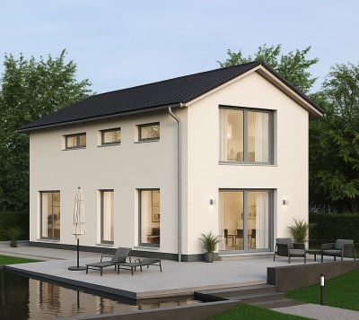 Modernes Holzhaus mit stilvollem Anbau und Dachterrasse in idyllischer Lage südlich von Landsberg am Lech