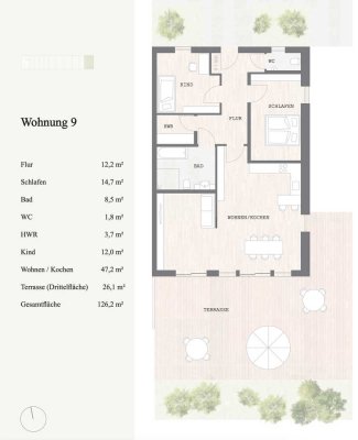 Dachterassen Wohnungen - unverbaubarer Bergblick