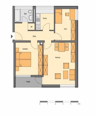3-Zimmer-Wohnung mit Loggia in D-Lörick