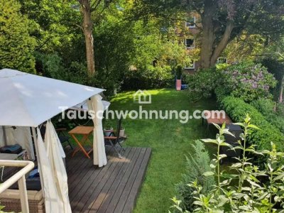 Tauschwohnung: Helle 3-Zimmer Wohnung 92qm mit 100qm Garten+Balkon+Terrasse
