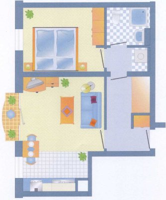 Renovierte 2-Raum-Wohnung mit Balkon und EBK in Mainz an berufstätige Einzelperson, Nichtraucher.
