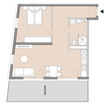 Helle 2-Zimmer-Wohnung in Graz-Gösting mit großem Balkon