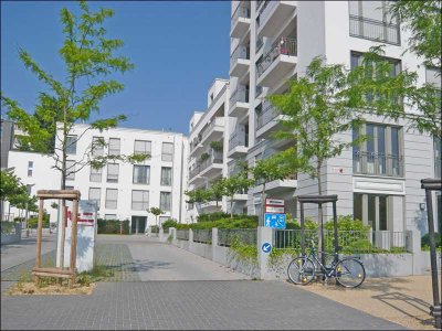 "Le Flair" in Düsseldorf-Pempelfort, 3-Raum-Wohnung mit Parkett u. Westterrasse mit Gartenanteil.