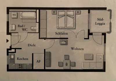 Sonnenhof 60plus ab 60 Jahre! sonnige 2-Zimmer WHG 61qm ab sofort