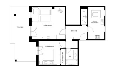 Möblierte Zwei-Zimmer-Wohnung Kitzbühel