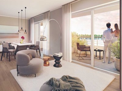 Wunderschöne 4-Zimmer-Wohnung in Premium-Lage mit großem Balkon mit Blick auf den Rhein