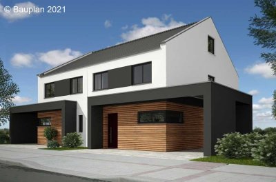 Moderne Doppelhaushälfte, massiv und energiesparend gebaut, in ruhiger Lage, individuell planbar