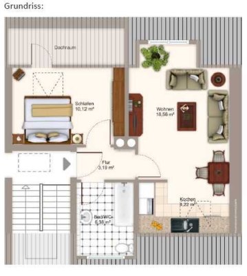 Traumhafte Dachgeschosswohnung in zentraler Lage in Stettenhofen