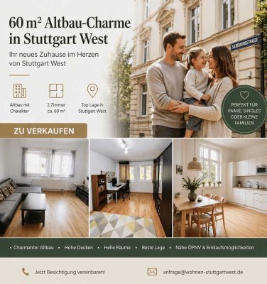 Helle 2-Zimmer Wohnung im Erdgeschoss in Stuttgart-West provisionsfrei zu verkaufen (Ohne Makler)