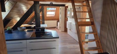 Charmante 2-Zimmer-Dachgeschosswohnung mit kleinem Balkon, Gartenanteil & separatem Eingang