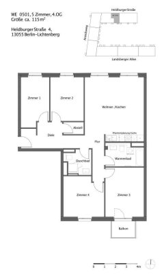 5-Zimmer-Wohnung mit Balkon in Lichtenberg