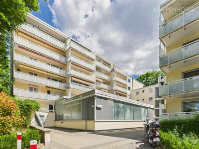 2,5 Zi-Wohnung mit Aufzug & uneinsehbarem Balkon, Schwimmbad, TG,