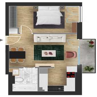Stilvolle 2-Zimmer-Wohnung mit Balkon und EBK in Oppenau