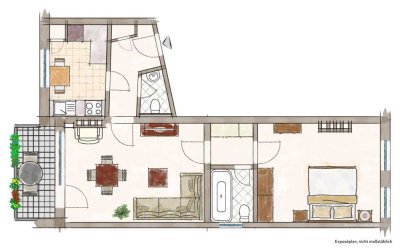 Helle 2-Zimmer-Wohnung mit Terrasse im begehrten Frankenberger-Viertel
