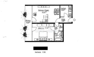 Helle 2-Zimmer Wohnung im 4. OG mit Balkon und Tiefgaragenplatz  in Wiesbaden-Biebrich
