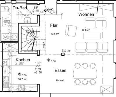 Schöne 4-Zimmer-Wohnung, 116 m² – Unten wohnen, oben schlafen.