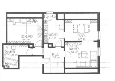 schöne, neu renovierte Dachgeschosswohnung